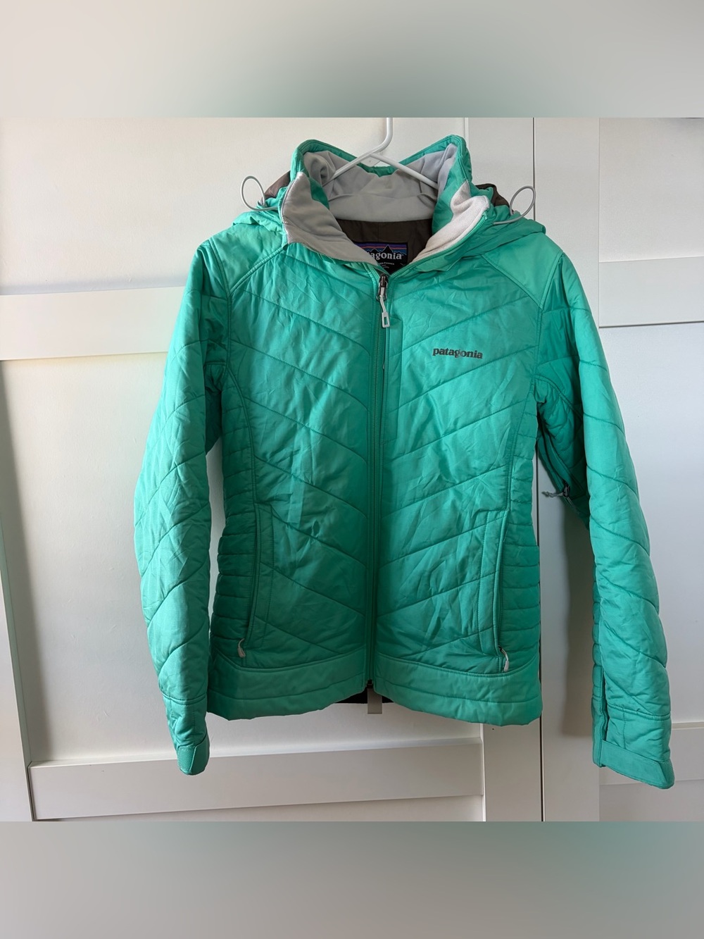 Patagonia Rubicon Rider Women’s Teal Quilted Hooded Jacket - Small EUC